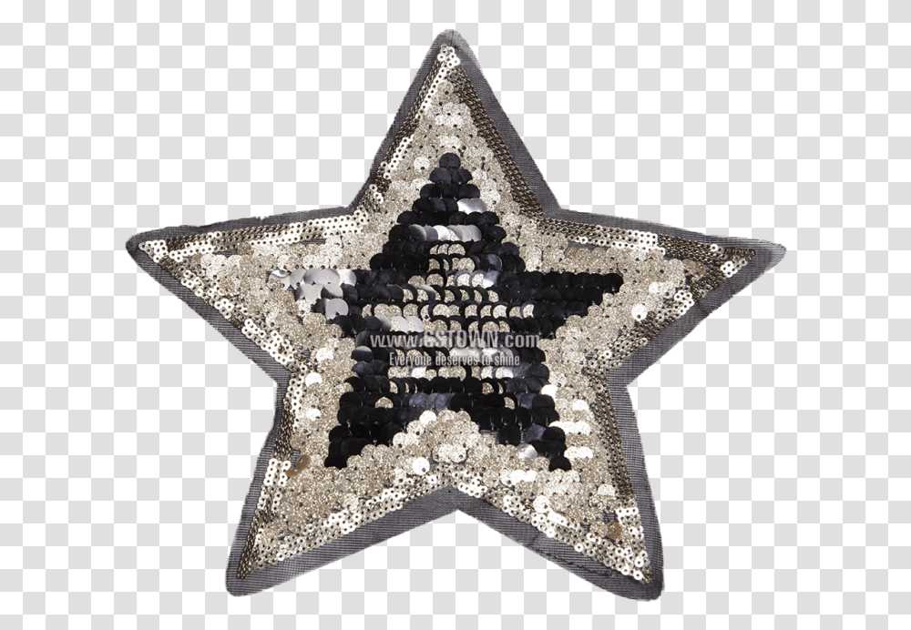 Fancy Golden Super Star Sequin Patch For Clothes Emblem, Cross, Star Symbol, Logo Transparent Png