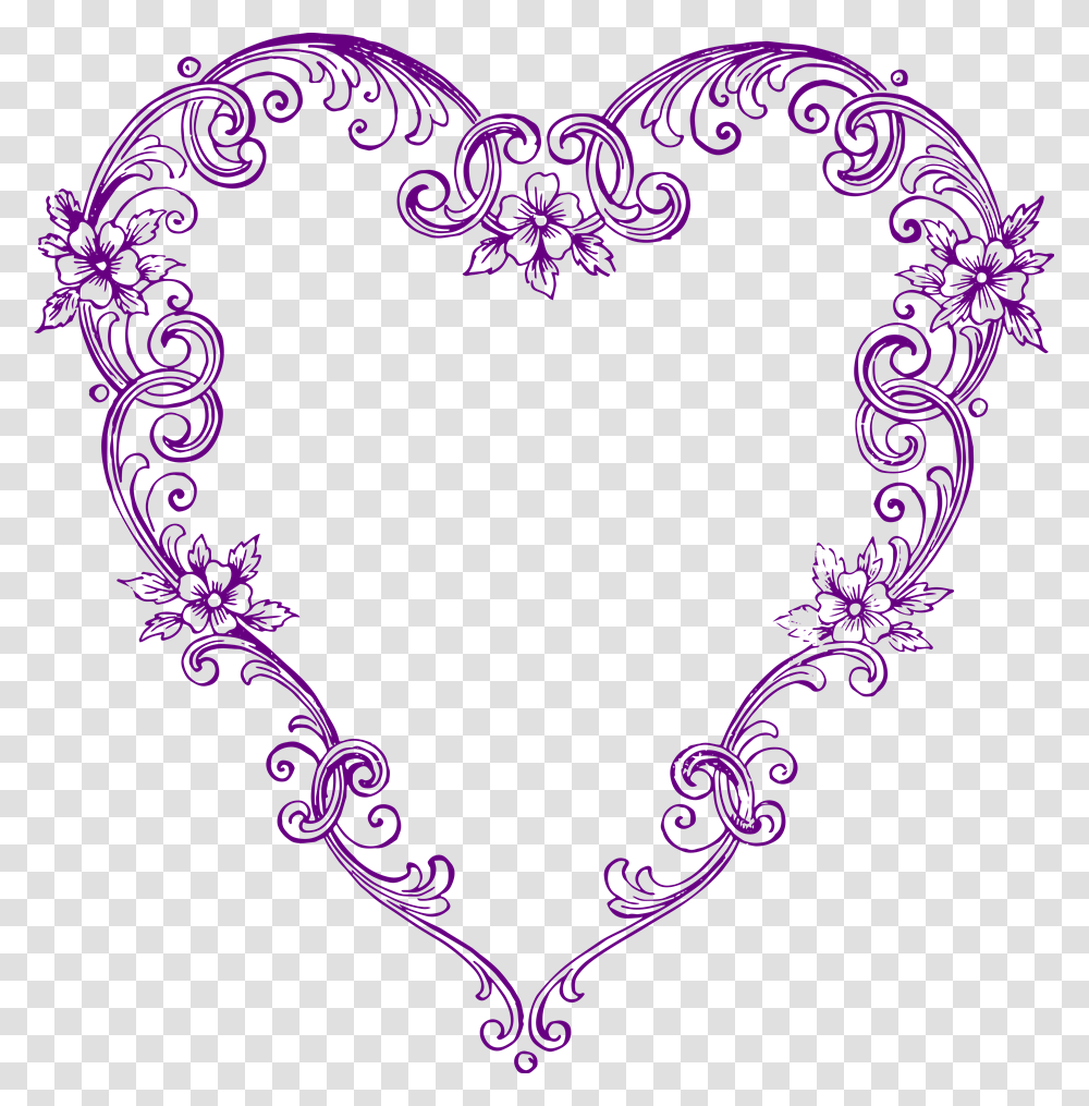 Fancy Heart Cliparts, Pattern, Maroon Transparent Png