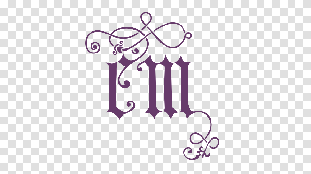 Fancy Initials Purple Elise Marion, Alphabet, Logo Transparent Png