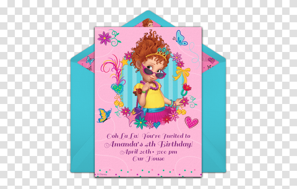 Fancy Nancy Birthday Invitation, Envelope, Mail, Greeting Card, Person Transparent Png