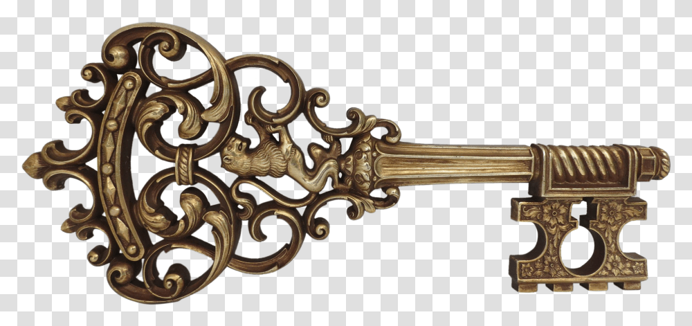 Fancy Skeleton Key Clipart Skeleton Key And Lock, Bronze, Gate, Blade, Weapon Transparent Png