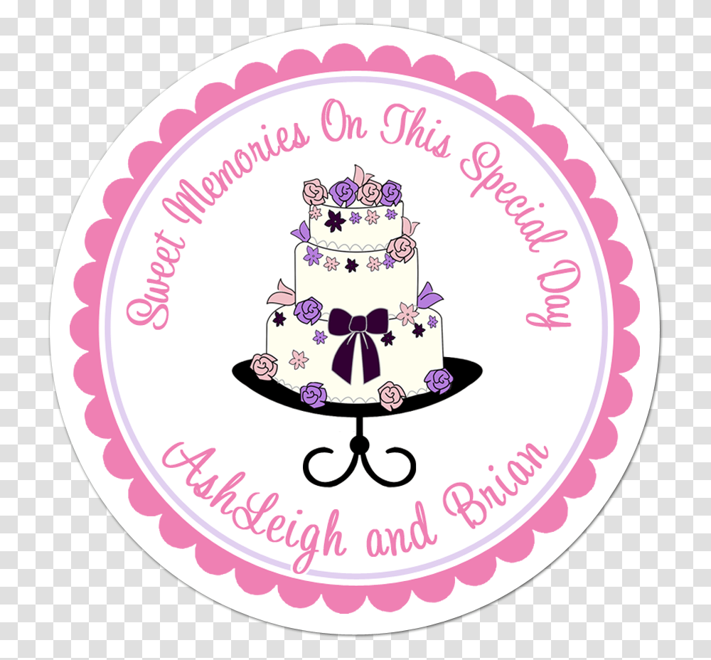 Fancy Wedding Cake Personalized Favor Sticker English Your Favourite Teacher, Dessert, Food, Label, Text Transparent Png