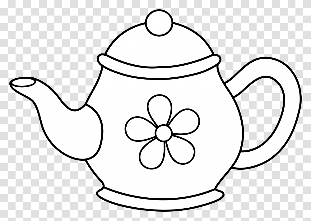 Fancy White Line Clip Art Tea Pot, Pottery, Teapot Transparent Png