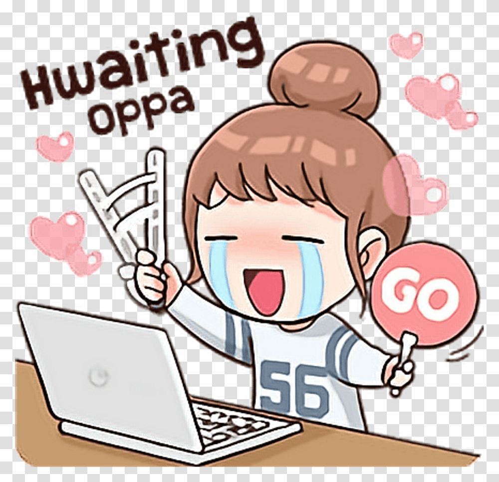 Fangirl Fighting Oppa In Korean, Pc, Computer, Electronics Transparent Png