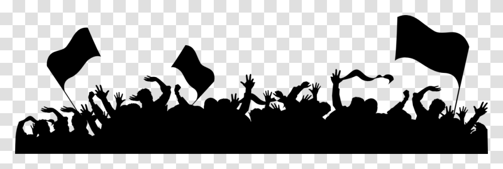 Fans Soccer Silhouette Stadium Download Hq Clipart People Celebrating Silhouette, Gray, World Of Warcraft Transparent Png
