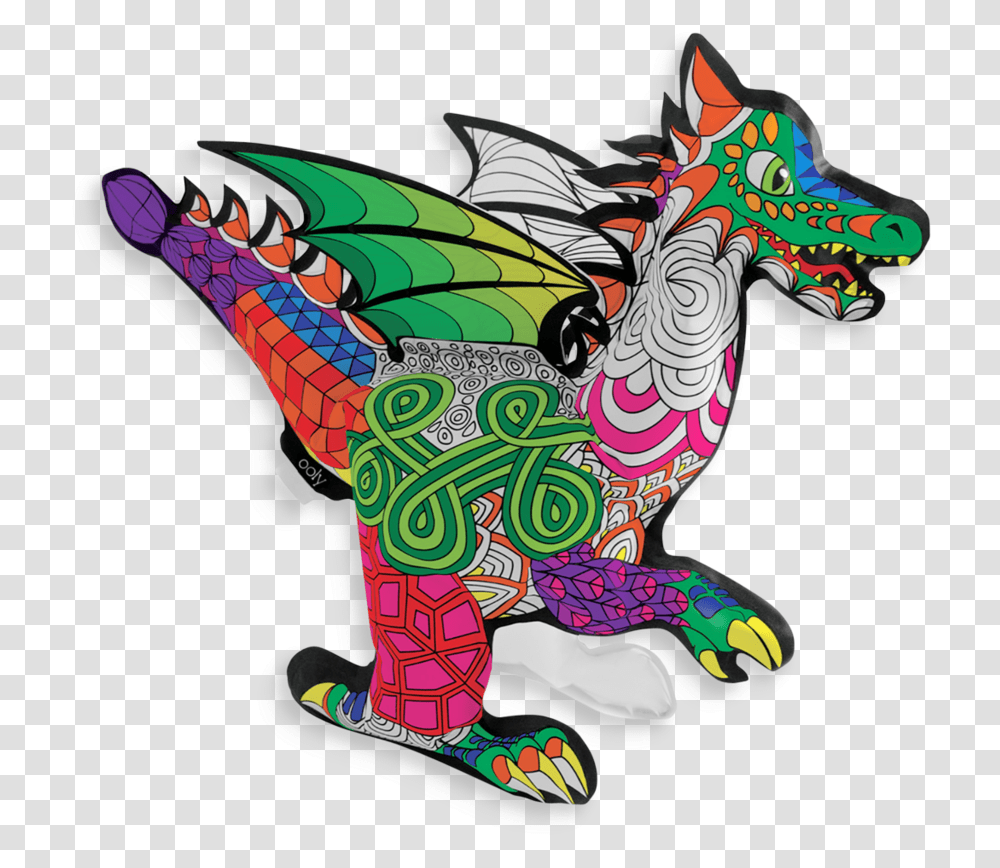 Fantastic Dragon 3d Colourables Ooly, Statue, Sculpture, Ornament Transparent Png