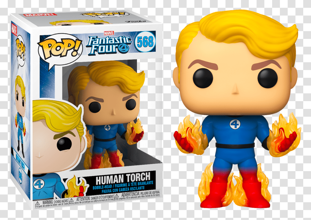 Fantastic Four Human Torch Pop, Toy, Doll, Outdoors, Label Transparent Png