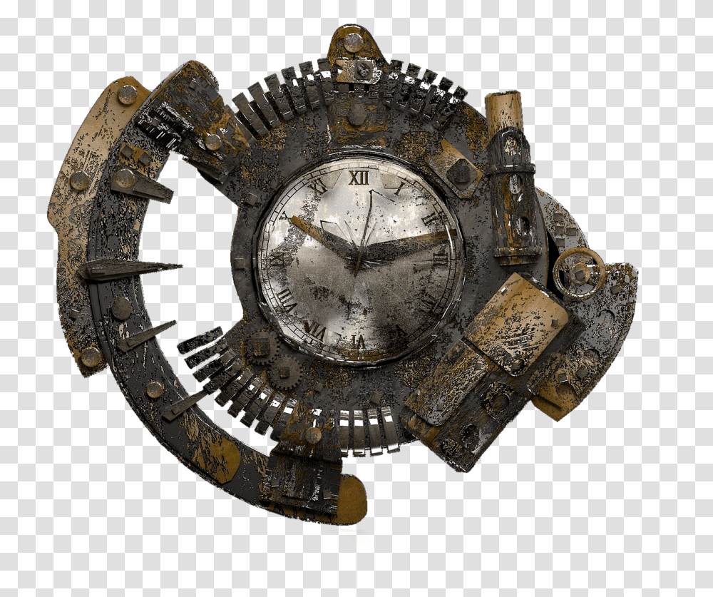 Fantasy Clock, Wristwatch, Spoke, Machine, Ring Transparent Png