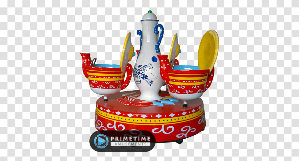 Fantasy Coffee Cups Carousel Ride By Barron Games Kiddie Ride, Porcelain, Pottery, Birthday Cake Transparent Png