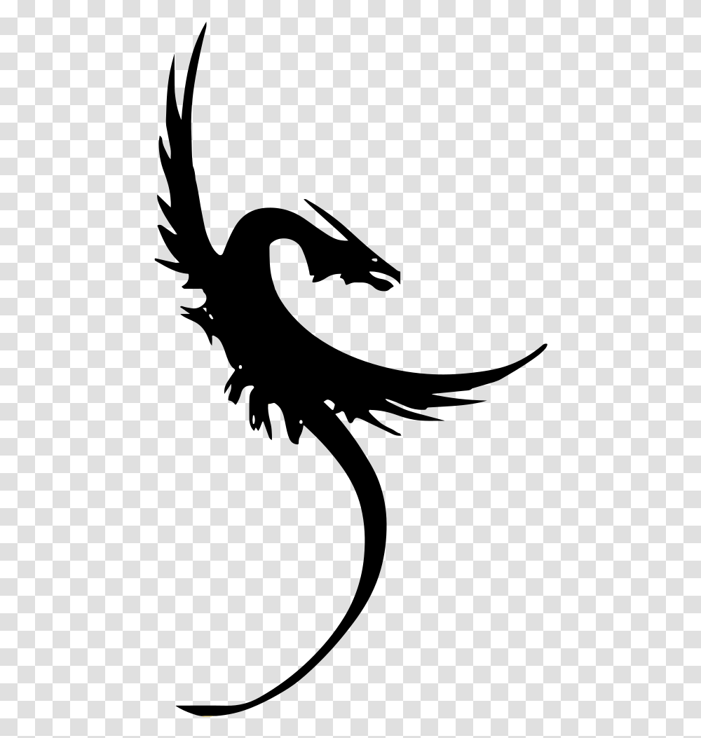 Fantasy Dragon Silhouette Dragon Symbol Background, Nature, Outdoors, Outer Space, Astronomy Transparent Png