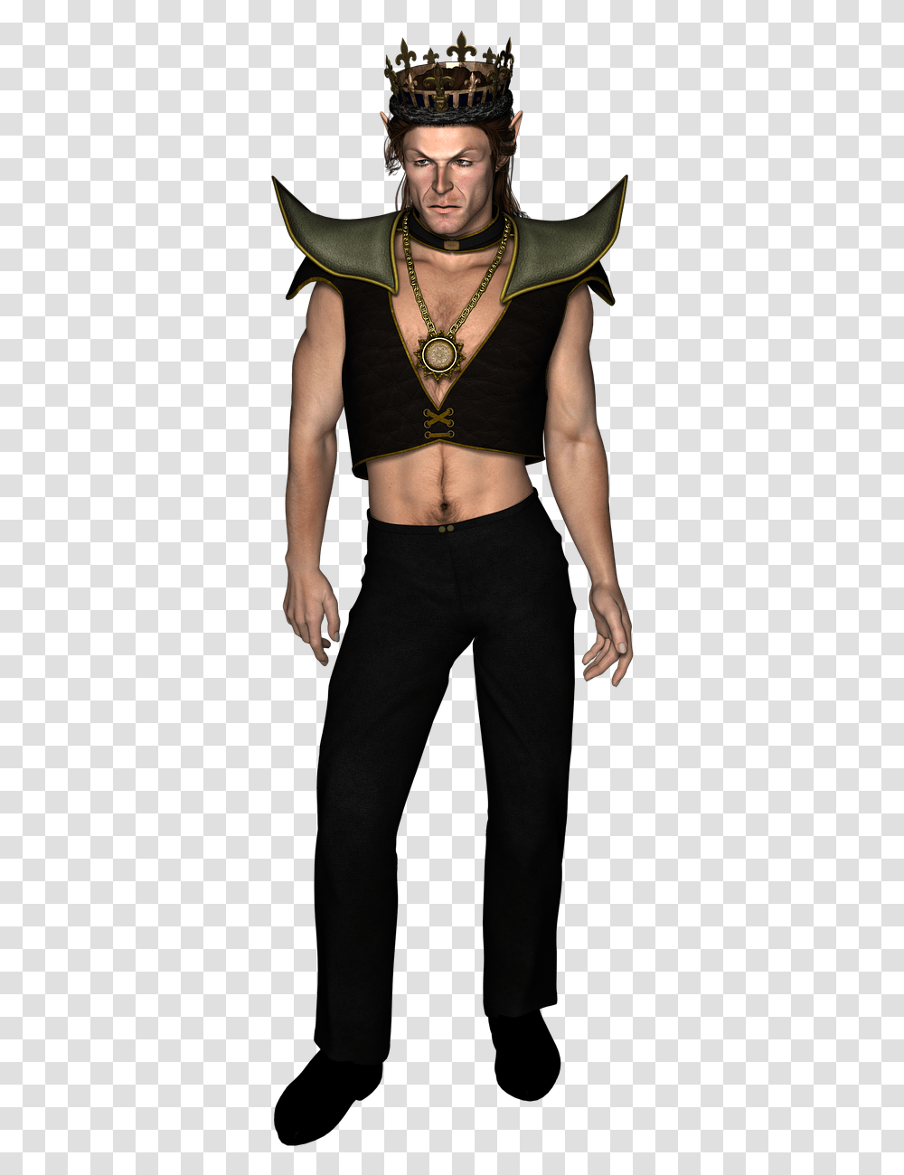 Fantasy King, Person, Human, Stomach, Necklace Transparent Png