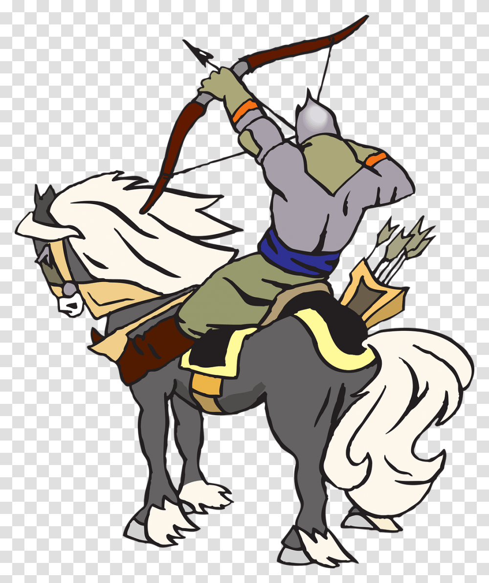 Fantasy Knight Archer Free Photo Gambar Animasi Kuda Perang, Person, Sport, People, Bow Transparent Png