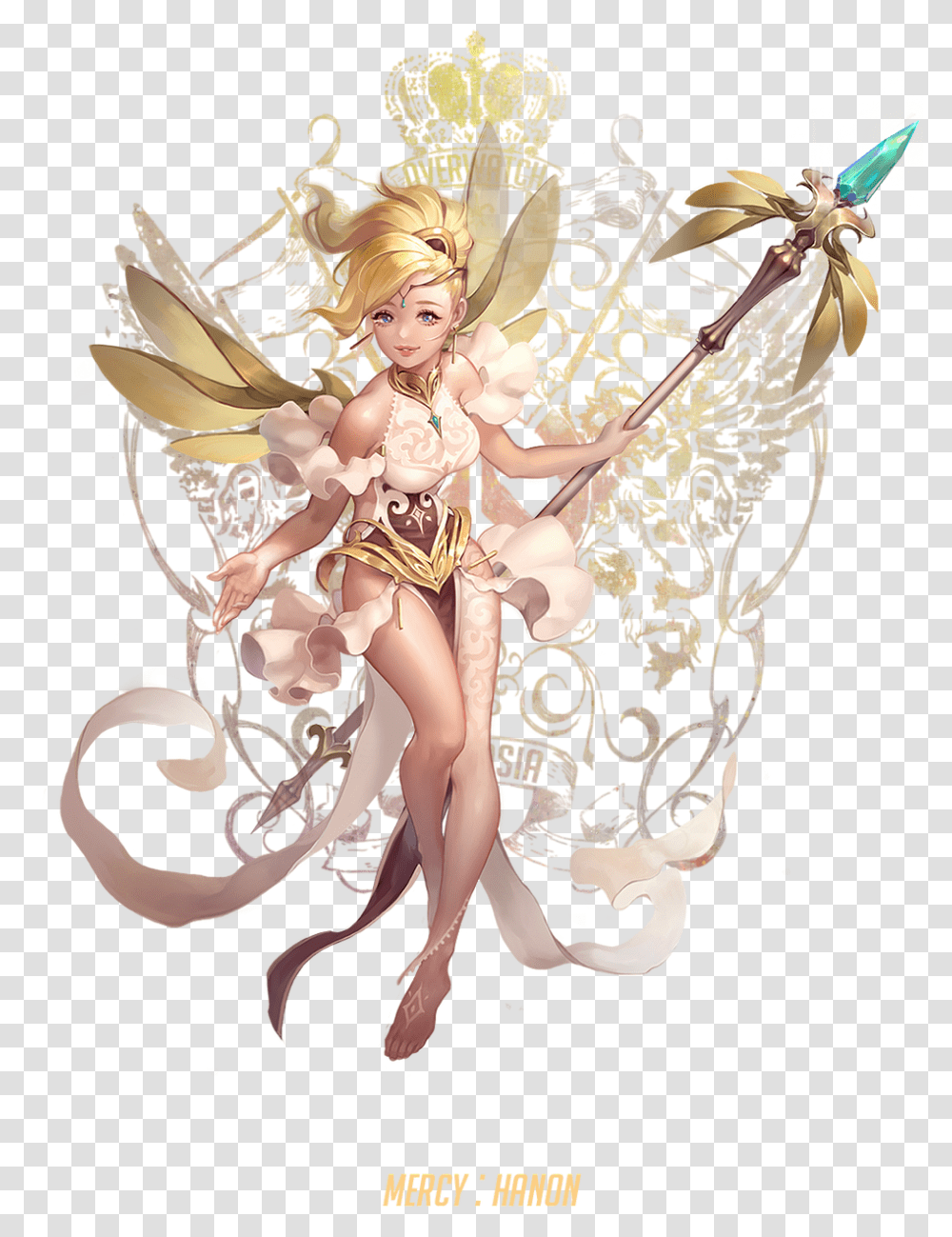 Fantasy Mercy Overwatch, Person, Figurine, Crowd, Doll Transparent Png