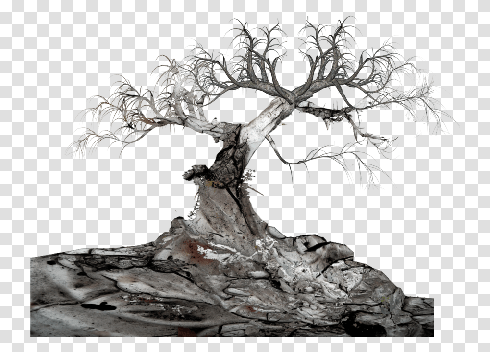 Fantasy Old Tree Oldtree White Rock Dead Branch Crucible Character Map Act, Potted Plant, Vase, Jar, Pottery Transparent Png
