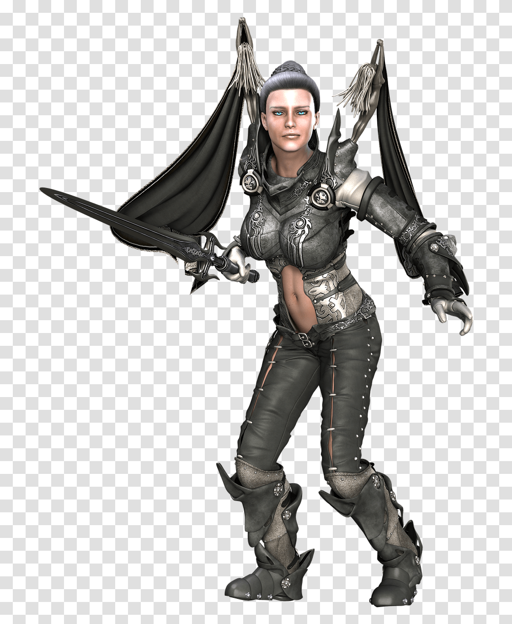 Fantasy Warrior Girl Armor, Costume, Person, Female Transparent Png