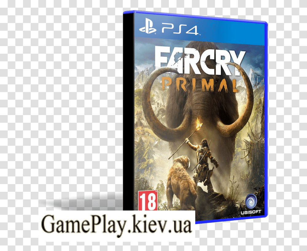 Far Cry Primal Playstation 4 Con Far Cry Primal, Poster, Advertisement, Elephant, Mammal Transparent Png