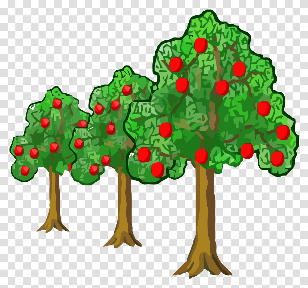 Far Near Apple Tree Clipart Apple Tree Orchard Clipart, Toy, Plant, Vegetation, Green Transparent Png