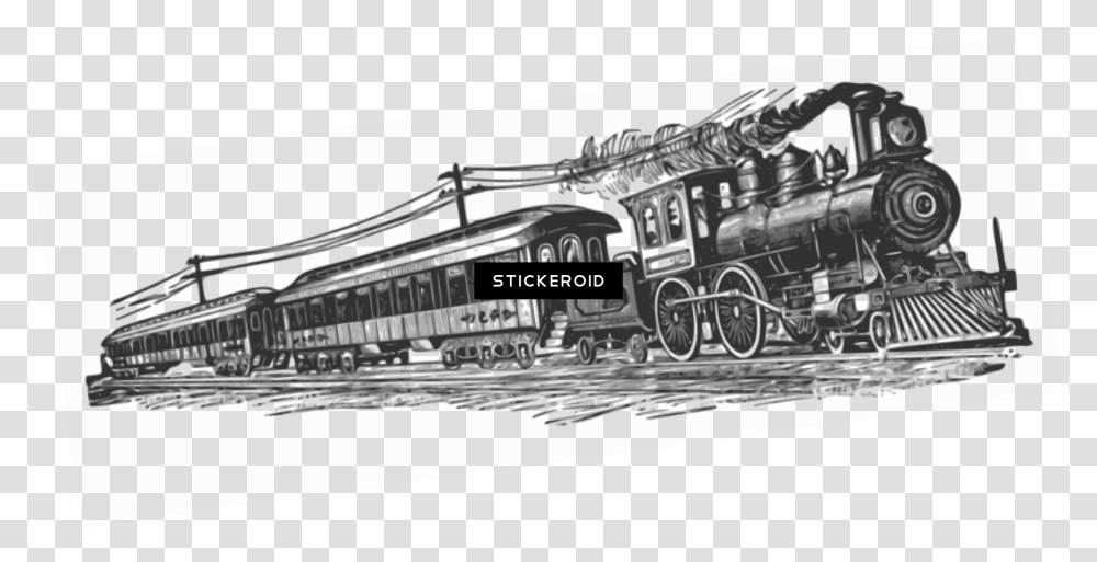 Far West Train Clipart Steam Locomotive Clipart, Vehicle, Transportation, Wheel, Machine Transparent Png