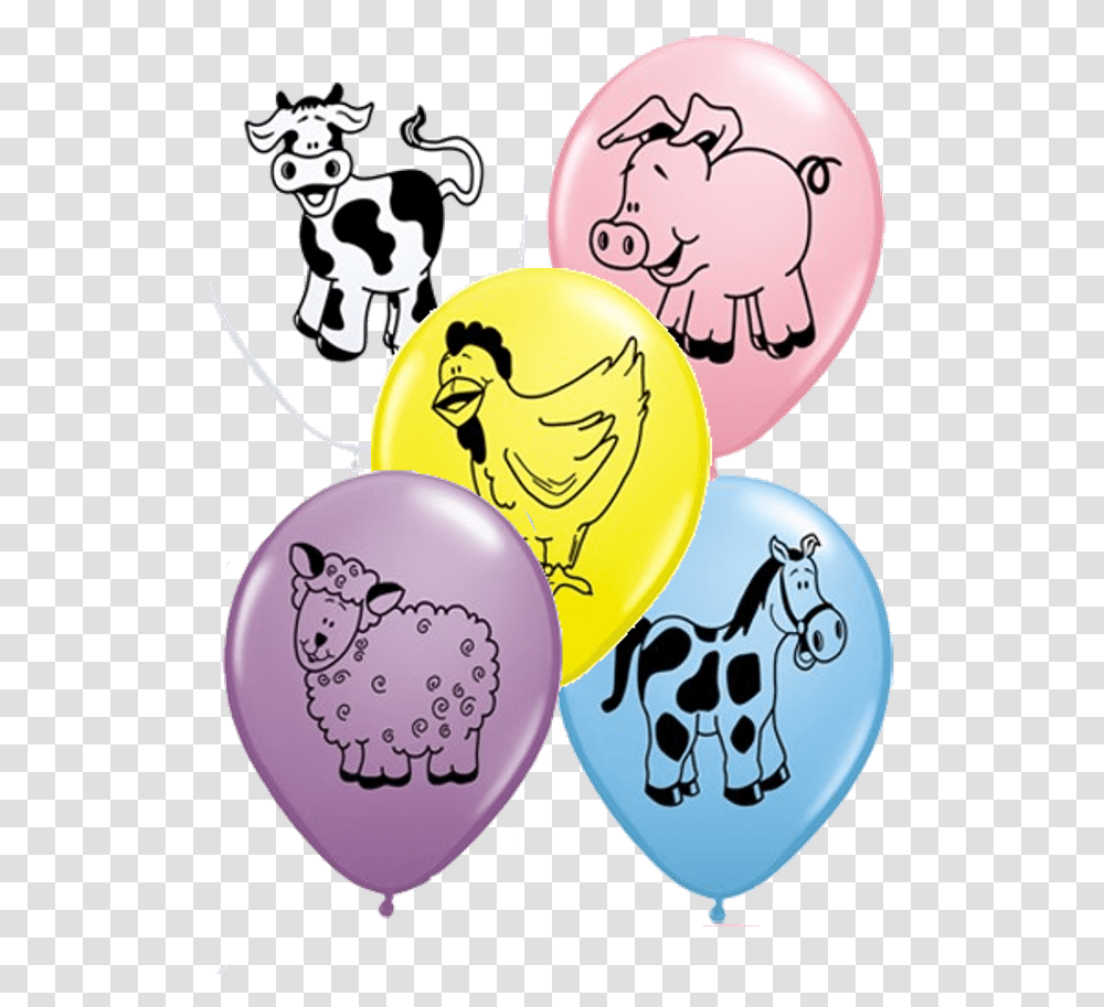 Farm Animal Print Latex Balloons Farm Animals Latex Balloons Transparent Png