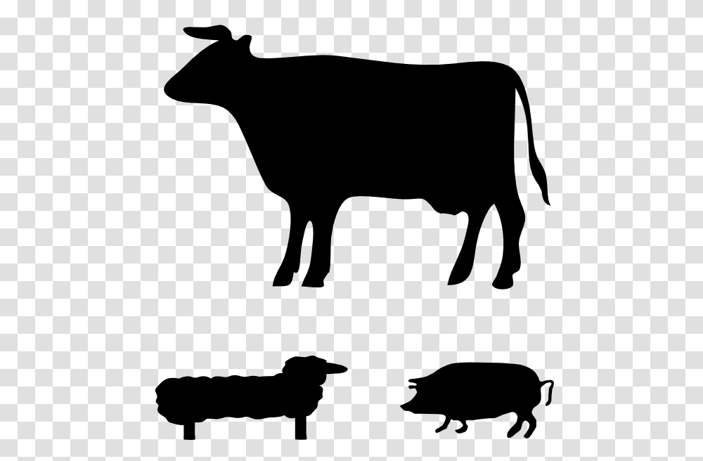 Farm Animals Clip Art, Bull, Mammal, Silhouette, Cow Transparent Png