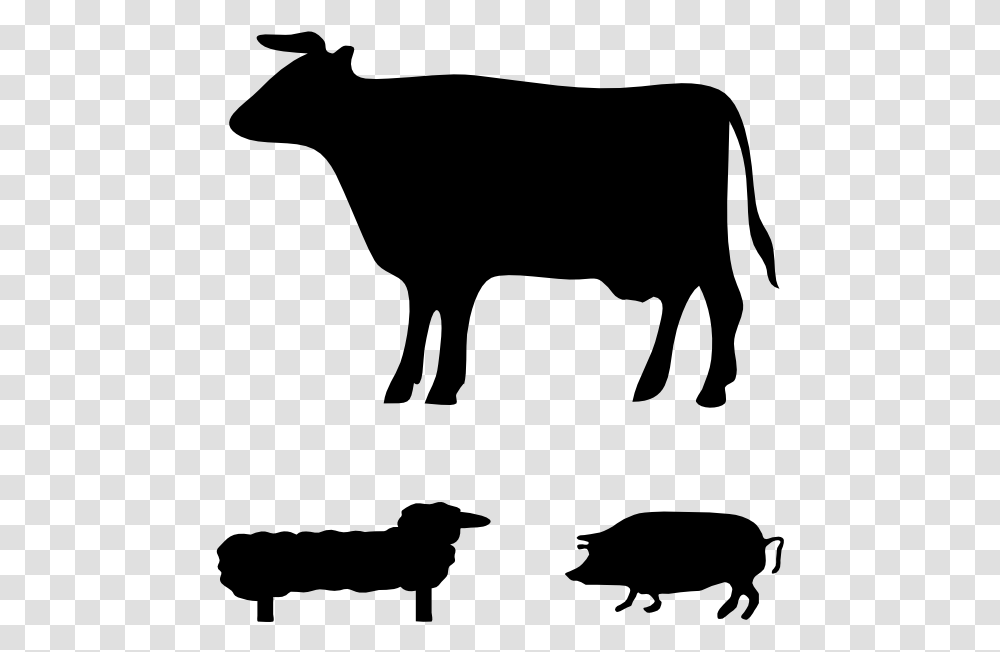 Farm Animals Clip Art Cow Silhouette, Gray, World Of Warcraft Transparent Png