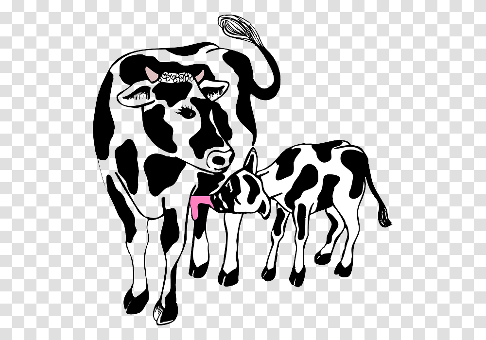 Farm Animals Clipart Calf Cow With Calf Clipart, Cattle, Mammal Transparent Png