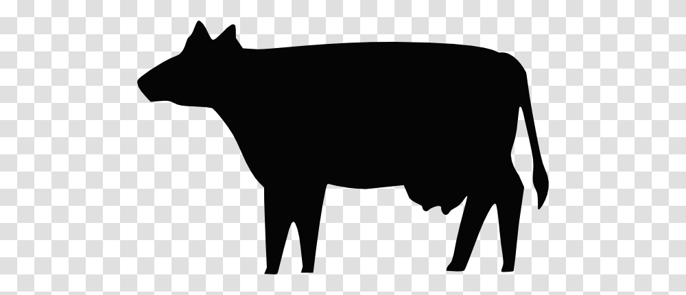 Farm Animals Clipart Shadow, Mammal, Silhouette, Bull, Wildlife Transparent Png