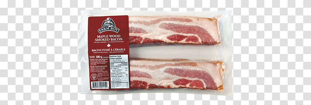 Farm Boy Maple Wood Smoked Bacon Turkey Bacon, Pork, Food, Menu, Text Transparent Png