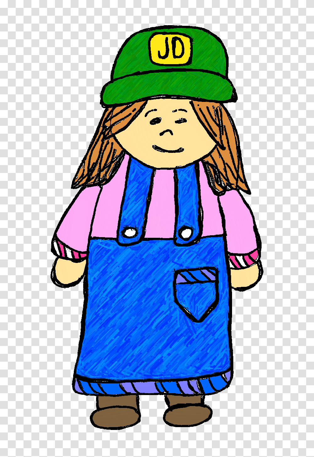 Farm Girl Clipart, Person, Human, Drawing, Baseball Cap Transparent Png