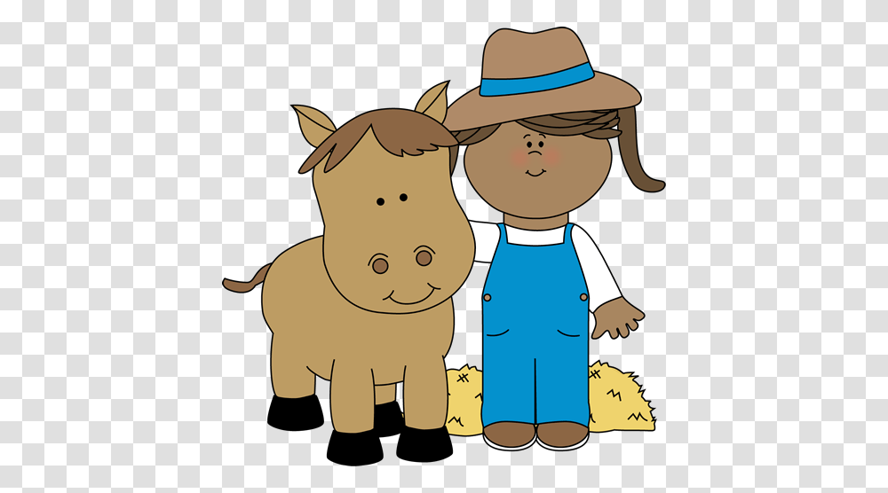 Farm Girl With A Horse From Mycutegraphics Farm Clip Art, Apparel, Cowboy Hat, Sun Hat Transparent Png