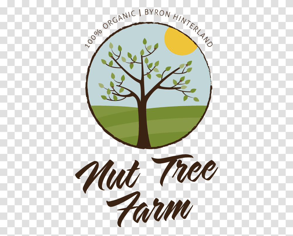 Farm Logo Design For Nut Tree By The Pixel Fox Tree, Poster, Label, Text, Plant Transparent Png