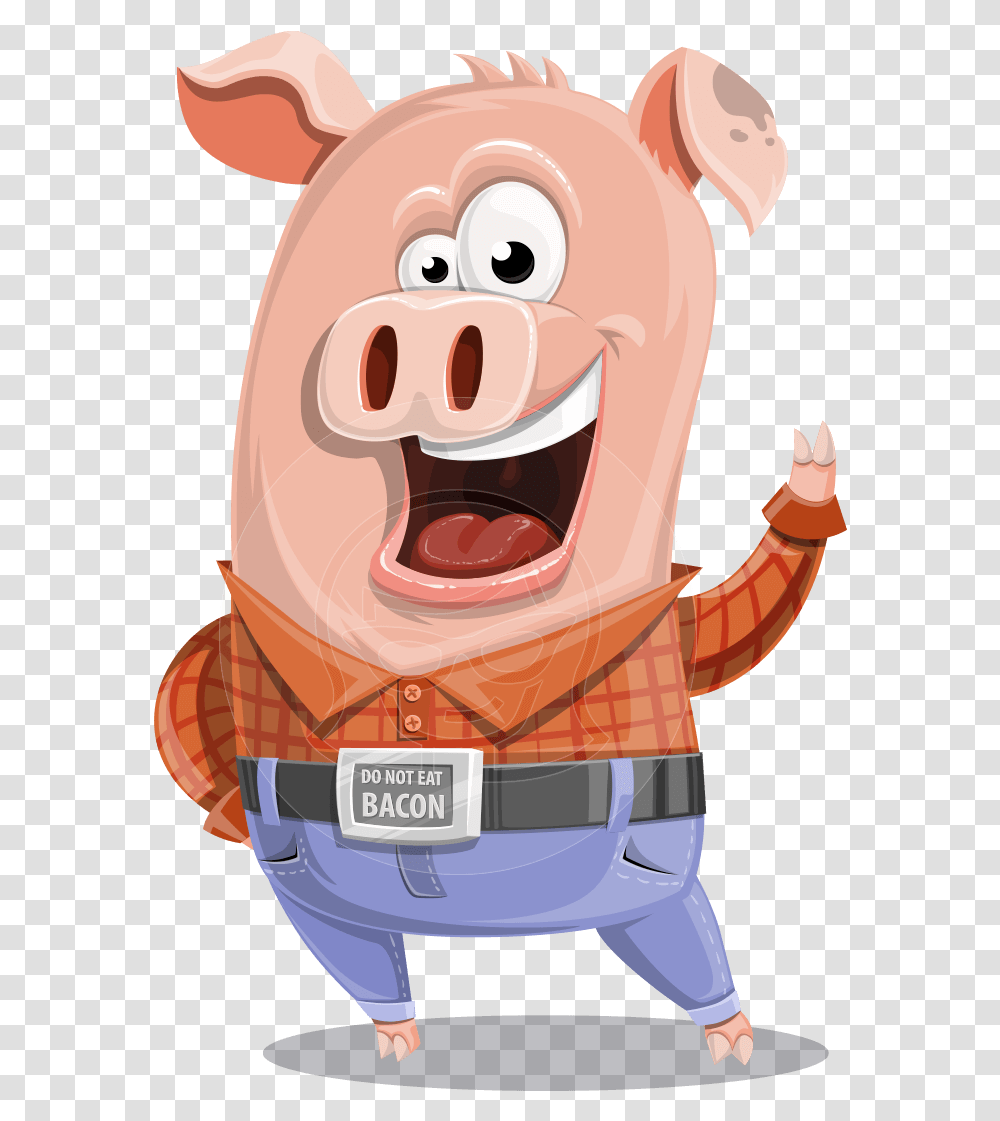 Farm Pig Cartoon Vector Character Aka Pigasso The Creative Vector Pig Cartoon, Head, Toy, Mouth, Lip Transparent Png