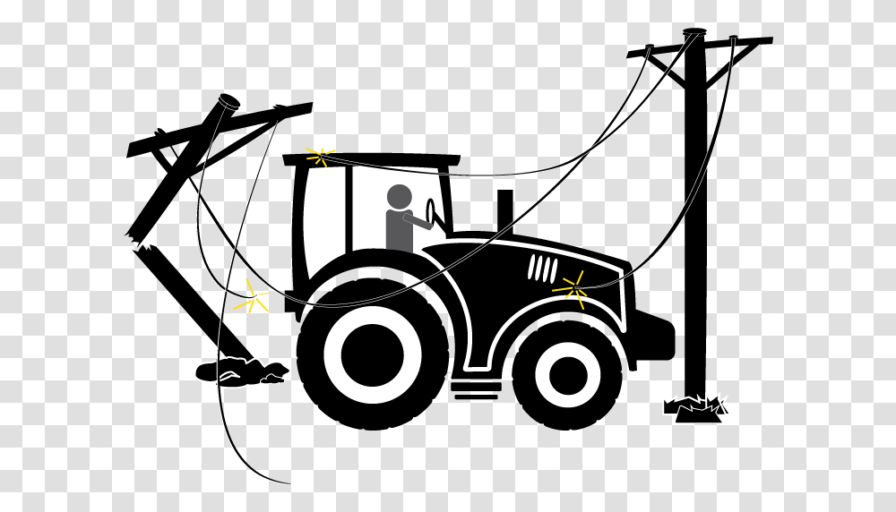 Farm Safety Equipment And Power Lines, Vehicle, Transportation, Lawn Mower, Text Transparent Png