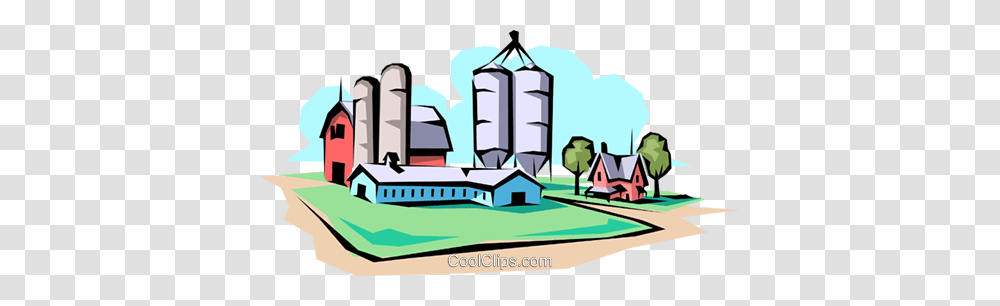 Farm Scene Royalty Free Vector Clip Art Illustration, Building, Architecture, Neighborhood, Urban Transparent Png