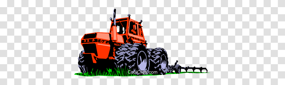 Farm Tractor Royalty Free Vector Clip Art Illustration, Bulldozer, Vehicle, Transportation, Snowplow Transparent Png