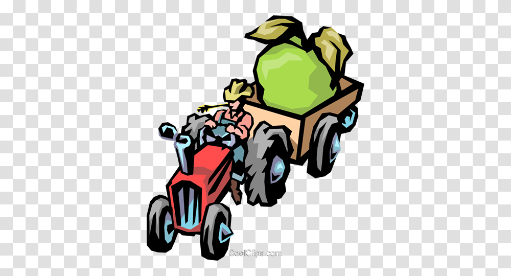 Farm Tractor Royalty Free Vector Clip Art Illustration, Plant, Outdoors, Vehicle, Transportation Transparent Png