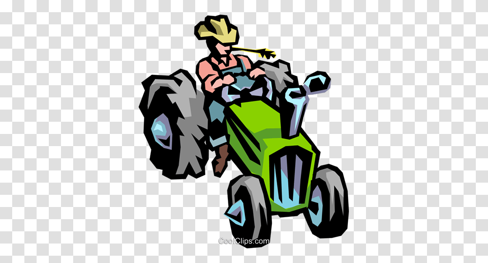Farm Tractor Royalty Free Vector Clip Art Illustration, Transportation, Vehicle, Kart Transparent Png
