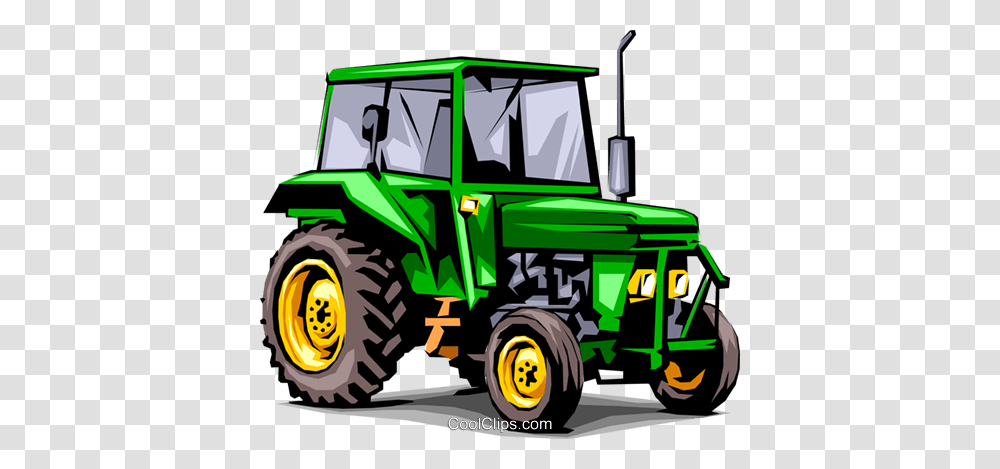 Farm Tractor Royalty Free Vector Clip Art Illustration, Vehicle, Transportation, Wheel, Machine Transparent Png