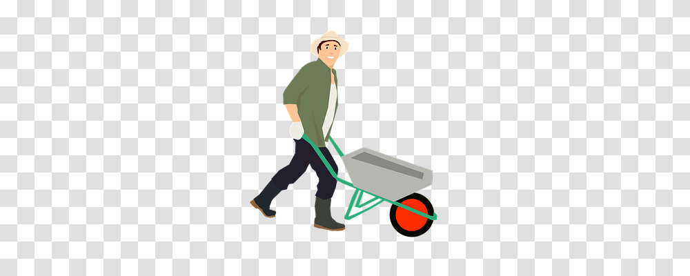 Farmer Person, Wheelbarrow, Vehicle, Transportation Transparent Png