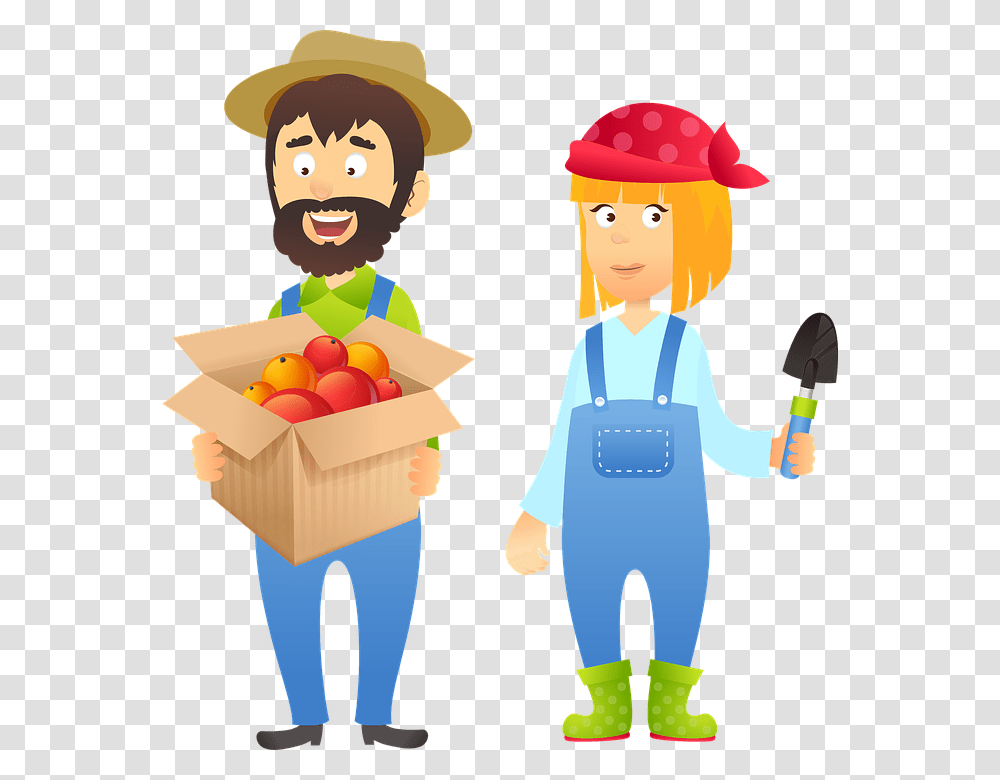 Farmer Couple Fruit Nature Agriculture Cute Couple Farmer, Person, Human, Plant, Food Transparent Png