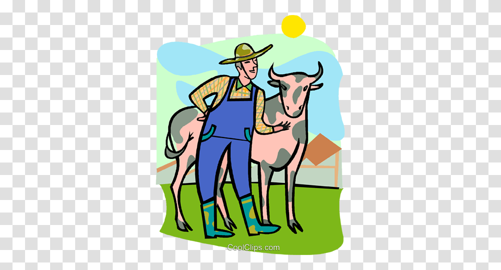 Farmer Cow Royalty Free Vector Clip Art Illustration, Doctor, Mammal, Animal Transparent Png