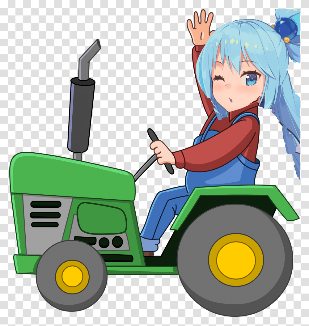 Farmer In A Tractor Clip Art, Lawn Mower, Tool, Vehicle, Transportation Transparent Png