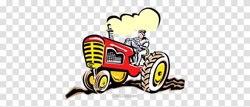 Farmer On Tractor Royalty Free Vector Clip Art Illustration, Vehicle, Transportation, Person, Human Transparent Png
