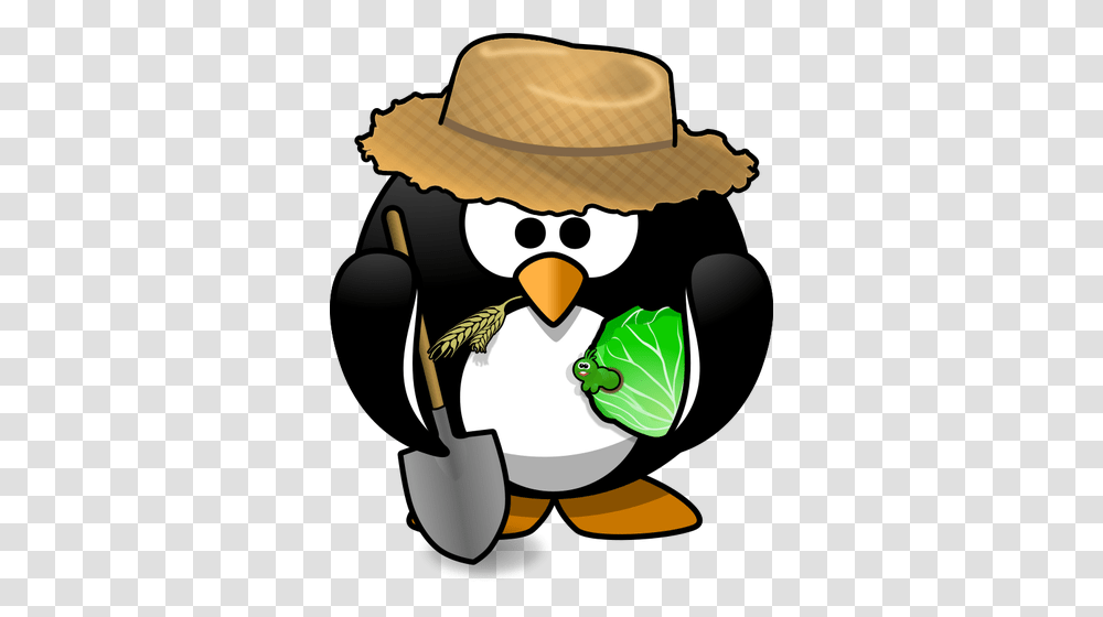 Farmer Penguin, Hat, Apparel, Bird Transparent Png