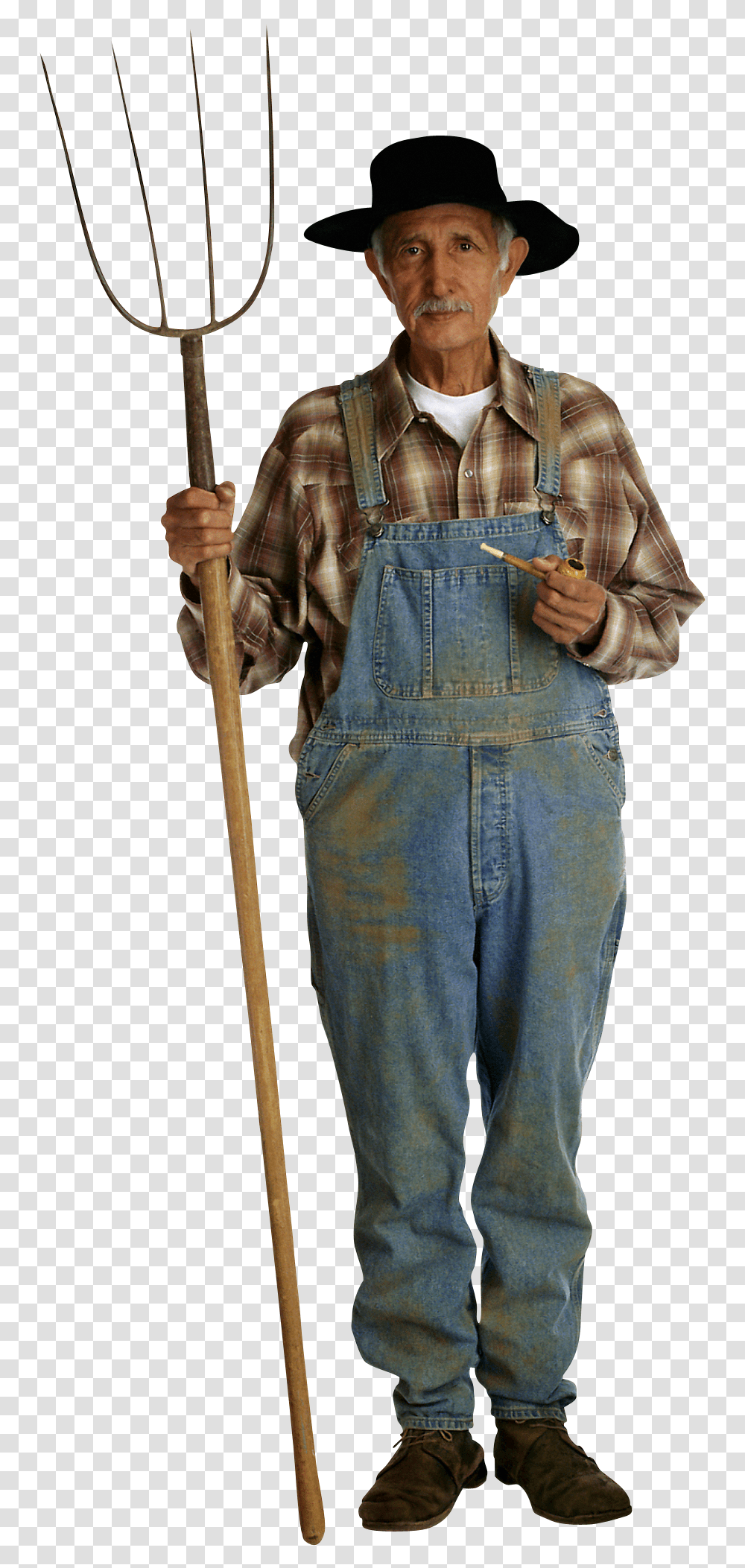 Farmer, Person, Pants, Hat Transparent Png