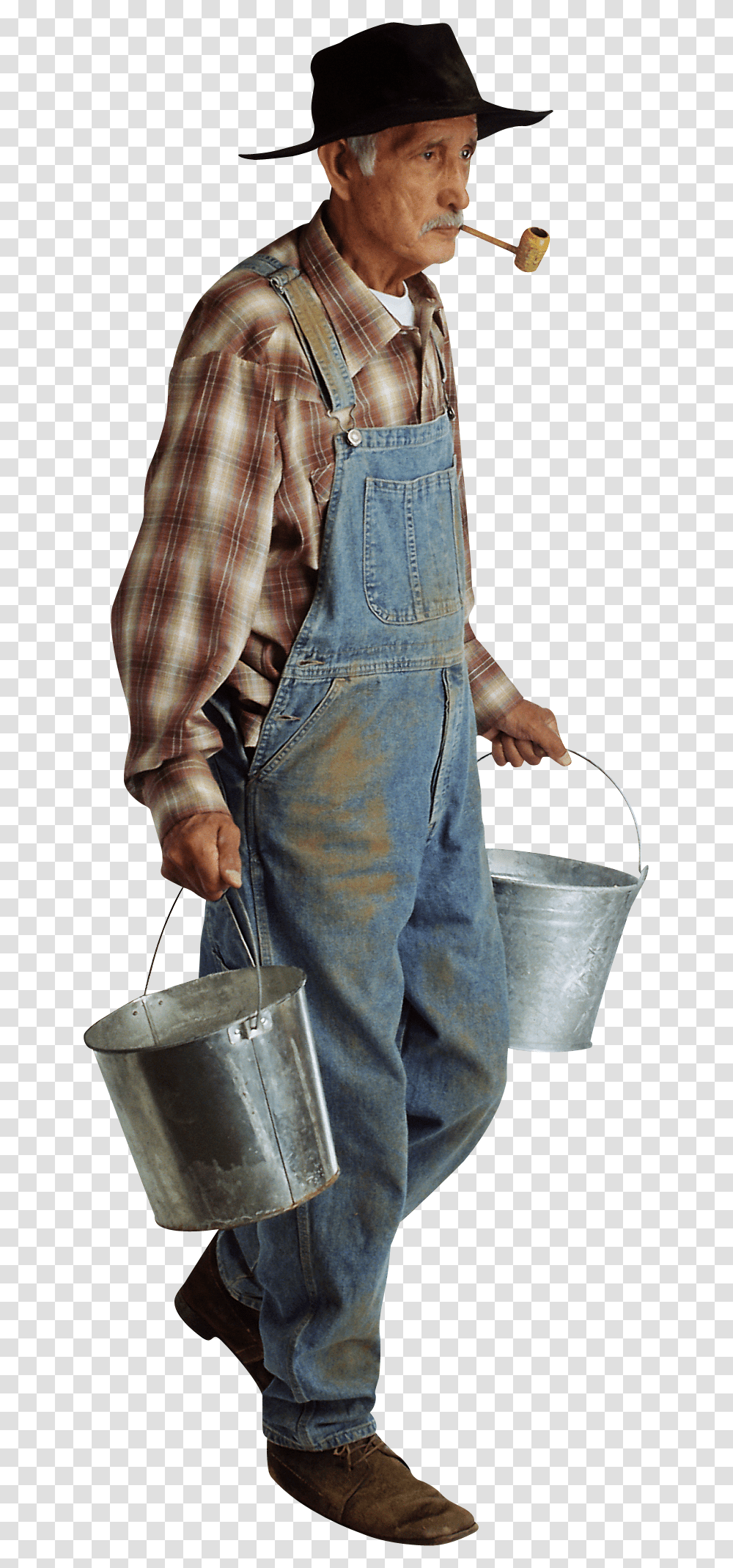 Farmer, Person, Human, Bucket, Pants Transparent Png