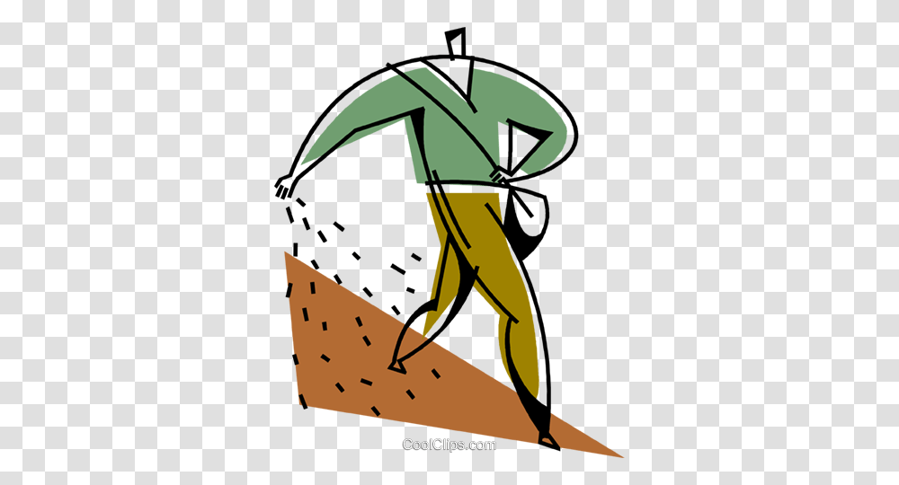 Farmer Planting Seeds Royalty Free Vector Clip Art Illustration, Outdoors, Nature, Photography, Drawing Transparent Png