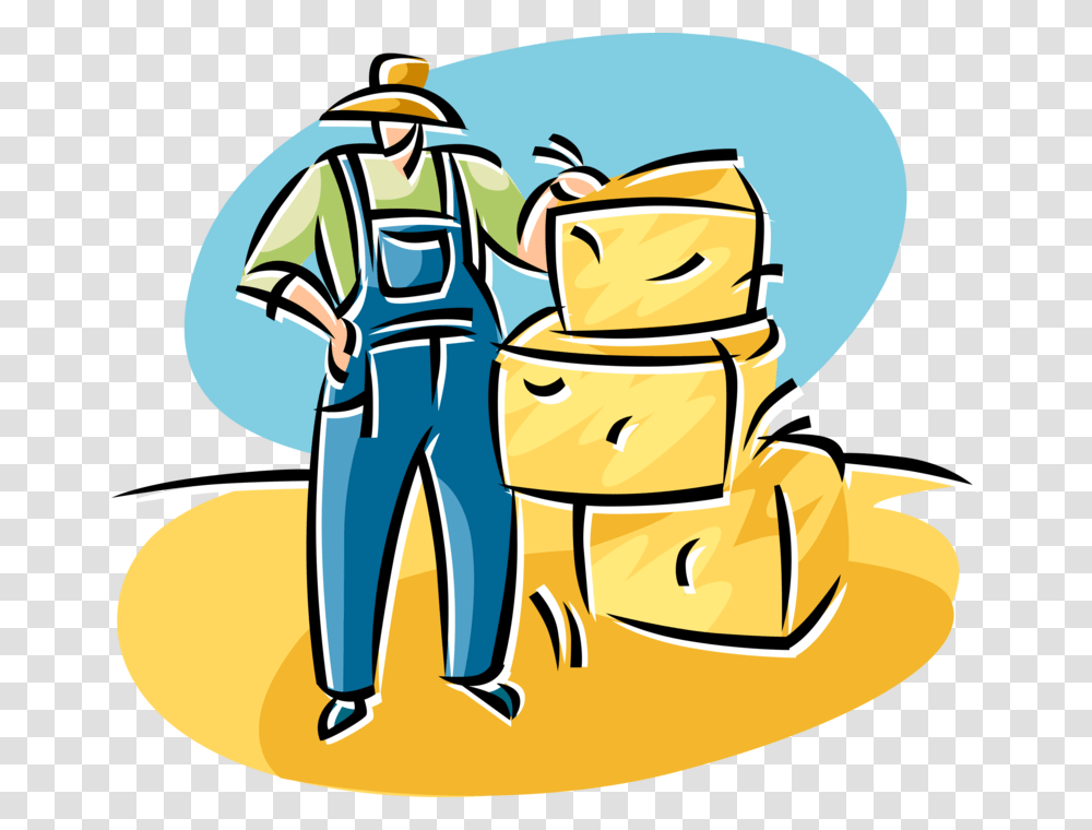 Farmer With Bales Of Harvested Alfalfa, Worker, Laundry Transparent Png