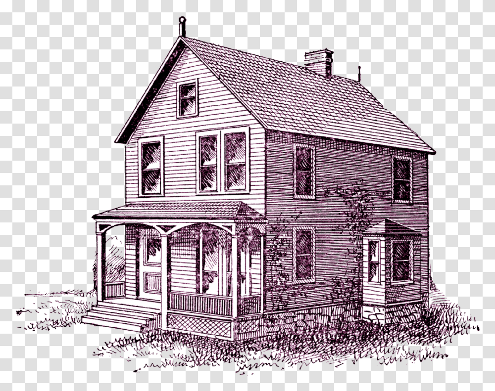 Farmhouse Clipart Drawing Old Farm House Clipart, Housing, Building, Cottage, Nature Transparent Png