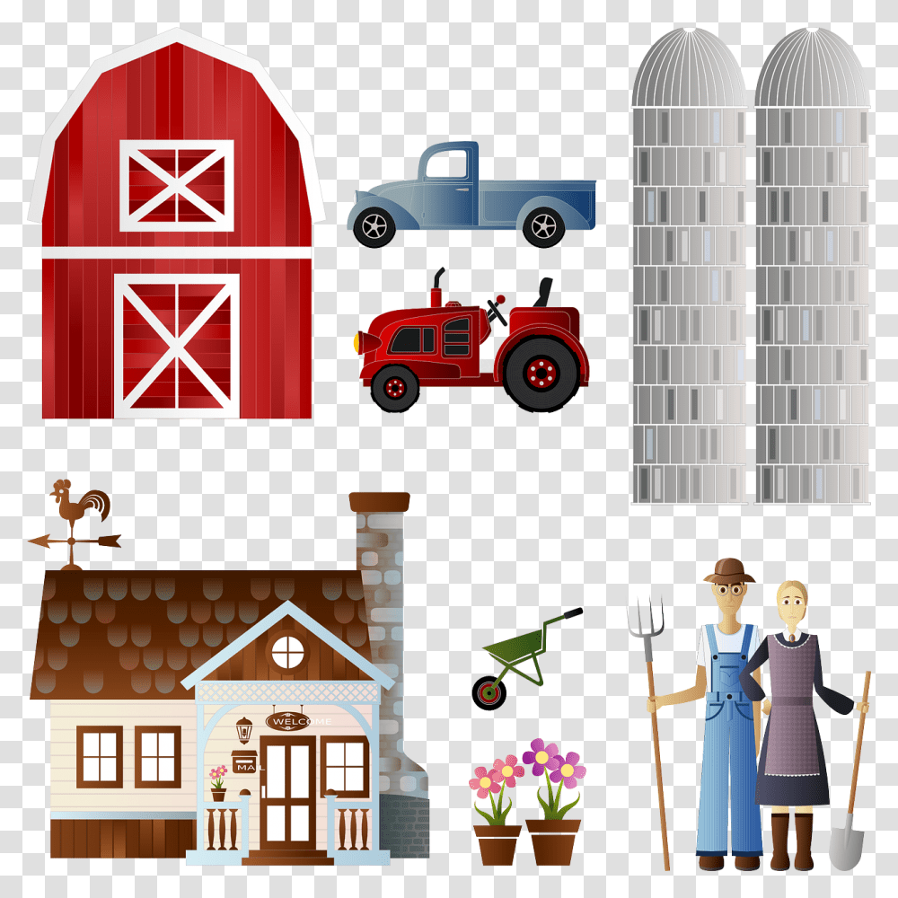 Farmhouse Clipart, Nature, Outdoors, Building, Person Transparent Png